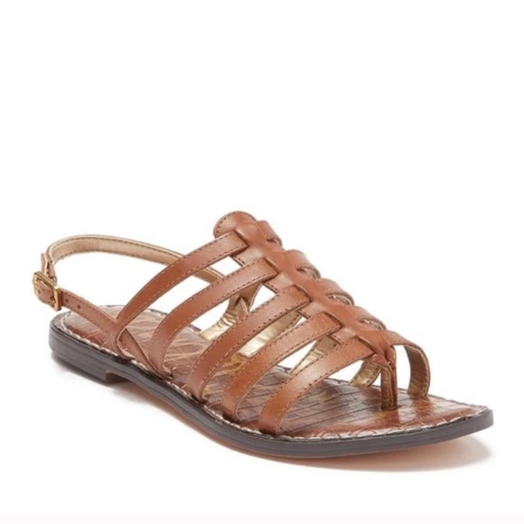 Sam Edelman NEW Garland Leather Caged Flat Sandals - Picture 1 of 6